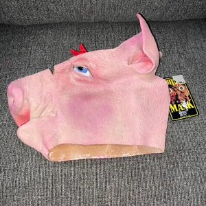 Pig Mask Pink Latex Full Over The Head Farm Animal Mask - Picture 1 of 4