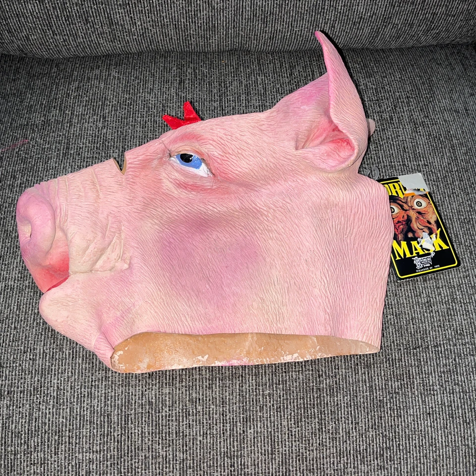 Pig Mask Pink Latex Full Over The Head Farm Animal Mask - Image 1 of 4