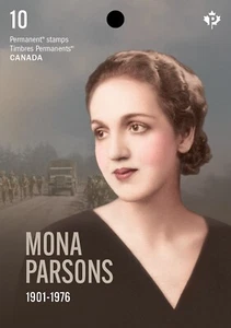 MONA PARSONS = Segunda Guerra Mundial, Segunda Guerra Mundial Hero = Folleto de 10 sellos Canadá 2023 MNH - Imagen 1 de 4