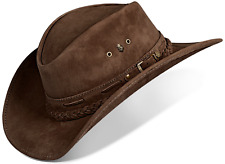 Cowboy Hat Mens Western Genuine Leather Texan Style Cattleman Rancher Horseman