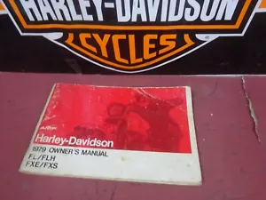 HARLEY DAVIDSON BIG TWIN FL/FLH FXE/FXS MODELS 1979 OWNER'S MANUAL - Picture 1 of 24