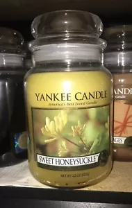 YANKEE CANDLE SWEET HONEYSUCKLE ~ BRAND NEW LARGE JAR 22 OZ VHTF - Picture 1 of 1