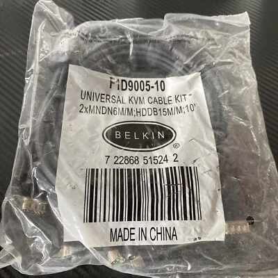 Belkin OmniView All-In-One Universal KVM Cable Kit 10Ft. F1D9005-10 New - Image 1 of 3