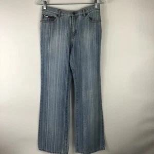 Vtg Girls Sz 16 Tommy Hilfiger Brand Denim Jeans 28x30 Flag Logo - Picture 1 of 9