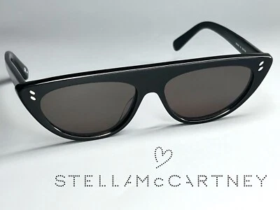 Nuevas gafas de sol Stella McCartney negras ojo de gato SC0203S 55-140 auténticas Foto 1 de 4