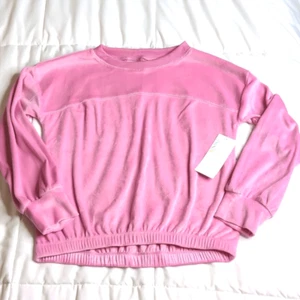Zella Girls XL (14/16) Pink Long Sleeve Velour Sweat Shirt, NEW - Picture 1 of 9