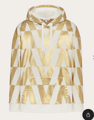 Pullover con Capucha de Algodón Valentino con Estampado Valentino Talla Mediana, Hecho en Italia Foto 1 de 4