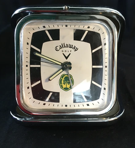 Vintage Calloway Golf Travel Clock Black Leather Case Cover