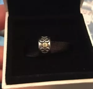 New PANDORA Sterling & 14K Gold "DOUBLE HEART Peridot" CLIP 790382PE - Picture 1 of 5