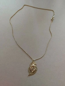 Vintage Necklace gold over sterling silver vermeil Brazil paisley filigree chain - Picture 1 of 6