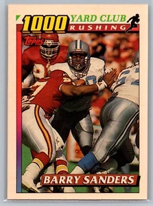 1991 Topps # 2 BARRY SANDERS 1000 Yard HOF MT - Picture 1 of 2
