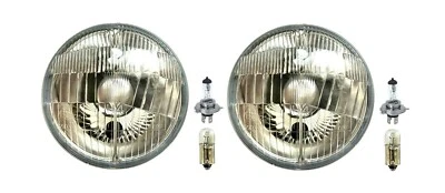 2X ROND CHROME PHARE Ø144MM Et 12V AMPOULES Pour PKW OLDSMOBILE VINTAGE - Photo 1/4