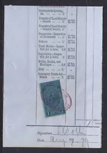 VICTORIA 1/ BLUE STATUTE ON 1879 DOCUMENT - Bild 1 von 2