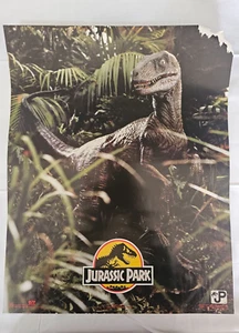 Póster raro 1993 Jurassic Park logotipo amarillo 16" x 20" Raptors AMBLIN universal - Imagen 1 de 8