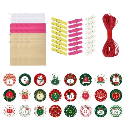 Candy Gift Bag 24 Days Christmas Advent Calendar for Christmas Decoration Set - Image 1 of 4