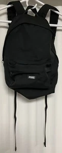 PINK Small Black Backpack - Picture 1 of 4