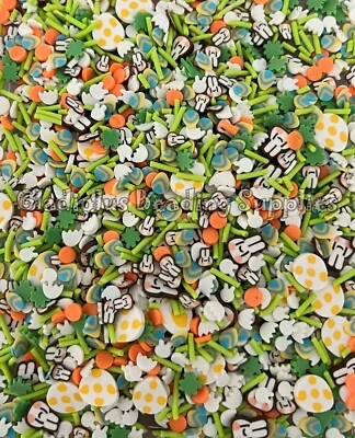 Rebanadas de arcilla de Pascua y resina de 10 gramos, mezcla de espolvoreado de Pascua no comestible, arcilla polimérica Foto 1 de 2