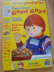 Halloween Chucky Childs Play Good Guys Cereal Box Collectible Movie Style Prop - Picture 1 of 2