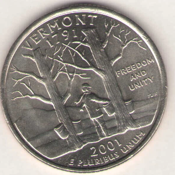 USA - 2001D - Washington ¼ $ - Vermont - State Issue - Image 1 of 1