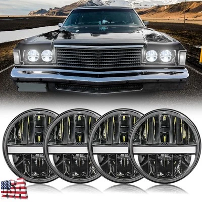 for Dodge Monaco 1965-1976 4PC Halo Angel Eyes LED Headlights High/Low DRL Bulbs - Image 1 of 4