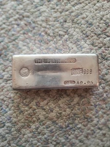 ๐ RARE Vintage 50 oz Perth Mint Silver Bar LOW MINTAGE - Picture 1 of 15