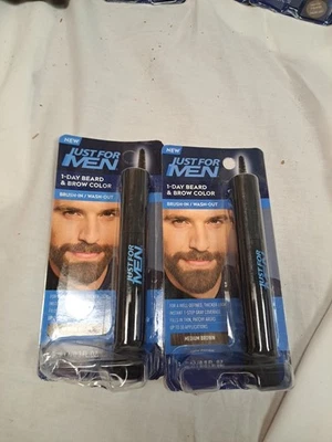 (LOTE DE 2)APENAS PARA HOMENS 1 DIA BARBA E BROW cor temporária marrom médio (A)  - Imagem 1 de 4