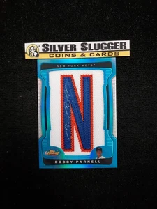 2009 Bobby Parnell Topps Finest Autographed Letter Patch Auto Blue /25 #160 NYM - Picture 1 of 2