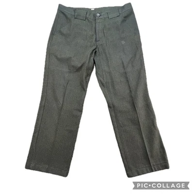 Woolrich Woolen Mills Mens Dress Pants Olive Green Herringbone Career - Image 1 of 4