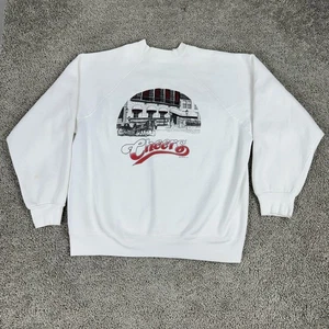 Vintage Cheers Sweatshirt Mens X-Large White Crewneck Made in USA TV Show 80s - Picture 1 of 13