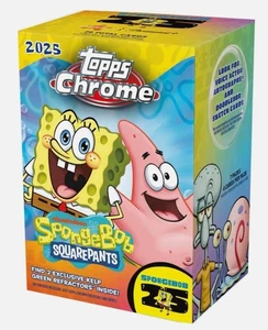 2025 Topps Chrome SpongeBob 25th Anniversary Blaster Box x40 Sealed Case - Bild 1 von 2
