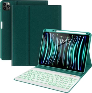 IPad Pro 12.9" Case with Keyboard & Pencil Holder - Smart Folio Tablet Cover - Picture 1 of 8
