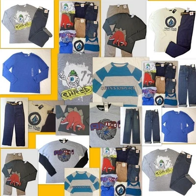 Boys Size 10-12 Lot NWT Fall Winter Clothes Jeans Pants Sweatshirt Gymboree Gap - Image 1 of 4