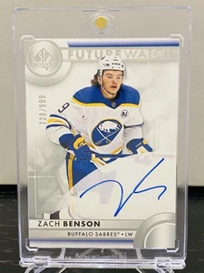 2023-24 SP AUTHENTIC ZACH BENSON FUTURE WATCH AUTO ROOKIE /999 BUFFALO SABRES - Bild 1 von 2
