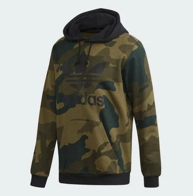 adidas Men's Camouflage Trefoil Pullover Hoodie FM3395 Size Medium NEW - Image 1 of 4