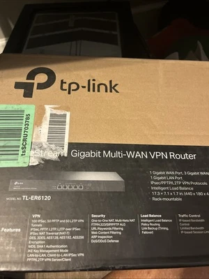 TP-LINK TL-ER6020 SafeStream Gigabit Dual-WAN VPN Router Load Balancing Firewall - Image 1 of 4