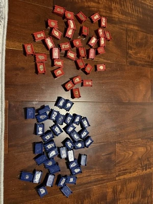 Vintage 1970 MB Stratego Board Game Pieces Parts 37 BLUE 35 Red VGC FS - Image 1 of 3