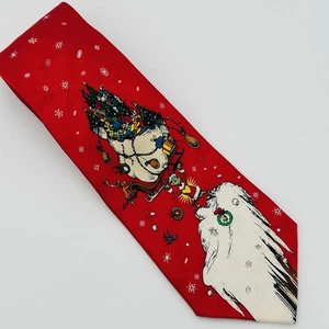 Dr. Seuss How The Grinch Stole Weihnachten Vintage Seidenkrawatte rot 1994 58 Zoll - Bild 1 von 12