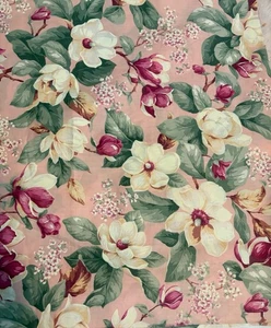 Vintage Sharon Kessler for Concord Florals on pink Cotton 5 & 3/4 yards - Picture 1 of 5