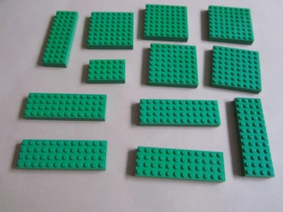 LEGO 12 dicke grüne Bauplatten  4x12 4x6 6x6 - Bild 1 von 4