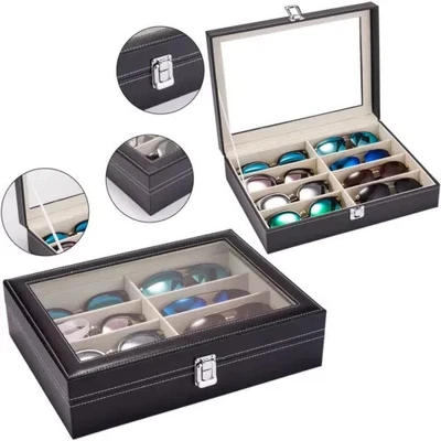8 Slots Sunglasses Organizer Multiple Eyeglasses Display Case for Men Women - Image 1 of 4