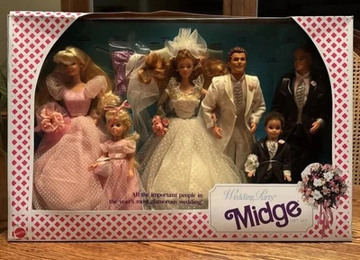 Barbie Wedding Party Midge 6 Doll Gift Set 1990 Mattel No. 9852  - Image 1 of 4