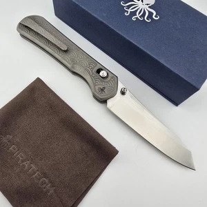 Piratech x URBAN EDC Kraken Satin S90V Sheepsfoot Titanium Chaos Seigaih Pattern - Picture 1 of 18