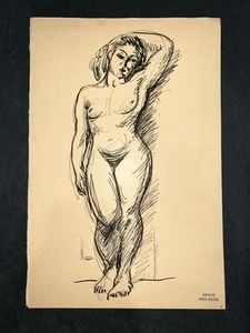 Fred Biesel Chicago Artist Modernist Drawing Art Deco Frances Strain Husband Wow - Picture 1 of 5