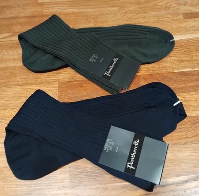 Pantherella Men’s Danvers Cotton Lisle Socks 2 pairs Navy & Dark Olive UK 6- 8.5 - Image 1 of 4