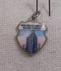 Vintage REU Sterling/Enamel New York International Airport Radar Tower Charm - Picture 1 of 2