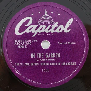St. Paul Baptist Church Choir - In The Garden/He's A Friend Of Mine 78rpm Record - Picture 1 of 20