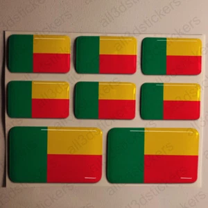 Pegatinas Benin Pegatina Bandera Benin Vinilo Adhesivo 3D Relieve Resina - Imagen 1 de 1