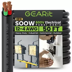 GearIT 12/4 12 AWG Portable Power Cable (50 Feet - 4 Conductor) SOOW 600V 12 ... - Picture 1 of 7