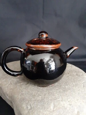 мини чайник глины глазурованный коричневый керамический горшок украшение стола  - Изображение 1 из 4