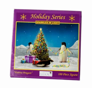 Holiday Series NEW 100-PC Jigsaw Puzzle “Festive Penguin” 12" x 9" Finished Size - Picture 1 of 4